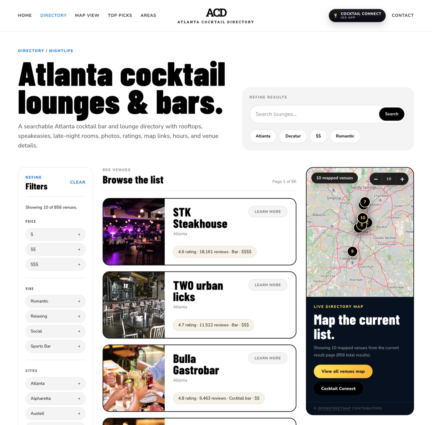 Atlanta Cocktail Directory